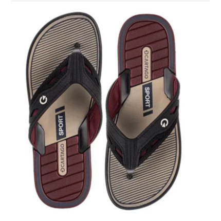 Chinelo Cartago Dallas Masculino Sport Conforto Original Dia a Dia – Preto/BEGE, 37/38