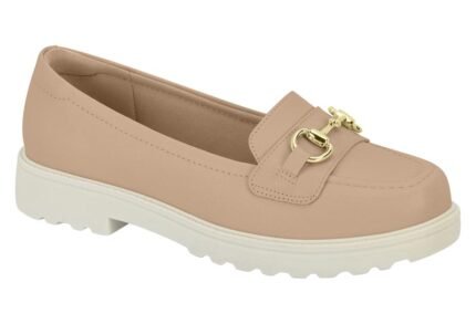Mocassim Modare Feminino Tratorado Fivela Dourada Ultraconforto – Bege, 34