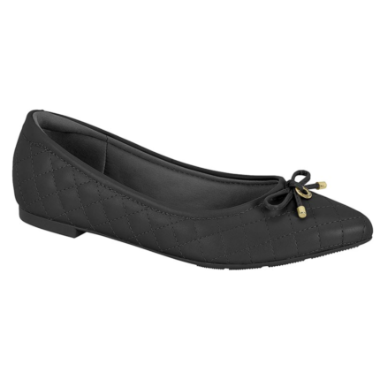 Sapatilha Modare Feminina Bico Fino Matelassê Ultra Conforto Original – Preto, 34