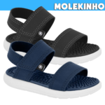 Sandália Infantil Molekinho Menino Fechamento Velcro Confortável Antiderrapante