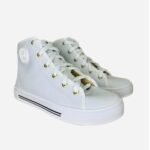 Tenis Feminino Botinha Moleca Branco Cano Alto Confortavel Original - Imagem 3