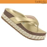 Chinelo Tamanco Feminino Beira Rio Plataforma Metalizada Conforto - Imagem 2