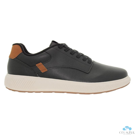 Tênis Masculino BR Sport Casual Confortável Estiloso Leve – Preto Caramelo, 37