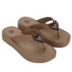 Sandalia Zaxy Feminino Plataforma Conforto Detalhe Metalizado Casual - Imagem 6