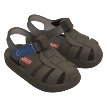 Sandália Cartago Oslo Baby Infantil Papete Conforto Ajustável Original – Marrom, 17/18