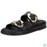 Chinelo Slide Ramarim Feminino Fivela Dourada Plataforma Conforto - Imagem 6