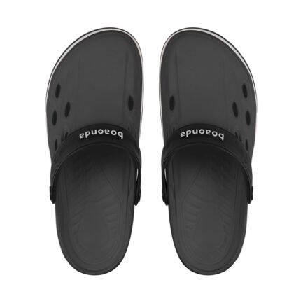Chinelo Masculino Star BoaOnda Amortecimento Clog Ultraconforto Lancamento – Preto/Branco, 42