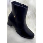 Bota Feminina Modare Ultraconforto Cano Baixo Salto Bloco Preta Lisa Ziper - Imagem 4