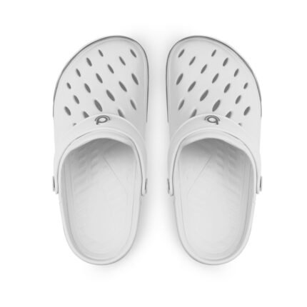Chinelo Babuche Feminino Star BoaOnda Amortecimento Ultraconforto Clog Trabalho Lancamento – Branco/Grafite, 34