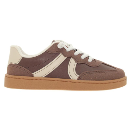 Tênis Molekinha Infantil Menina Casual Retrô Marrom Conforto Original – Chocolate Dourado Branco, 26