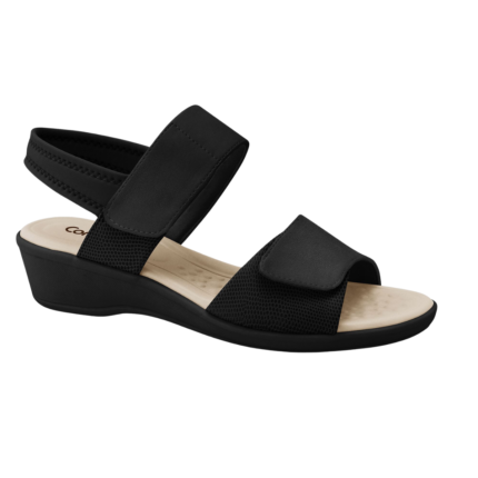 Sandália Comfortlflex Feminina Velcro Conforto – Preto, 34