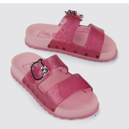 Sandália Slide Hello Kitty Summer Grendene Infantil Menina Papete Conforto Original – Rosa Claro, 26/27