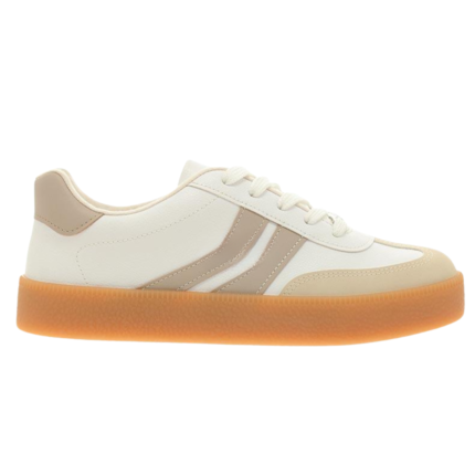 Tênis Feminino Vizzano Flatform Casual Retrô Conforto Original – Branco Cinza, 34