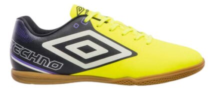 Chuteira Umbro Futsal Masculina Techno Quadra Conforto Original – Limão Preto, 38 BR