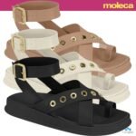 Sandália Moleca Feminina Flatform Ilhoses Metalizada Conforto Original - Imagem 8