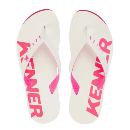 Chinelo Kenner Red PVC Masculino Dedo Beach Tira Larga Conforto Original – Pink/Branco, 36/37