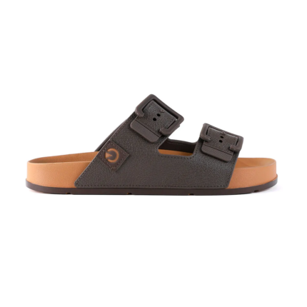 Sandália Birken Masculina Cartago Slide Milao II Tiras Fivela Casual Conforto Leveza – BEGE MARROM, 37/38
