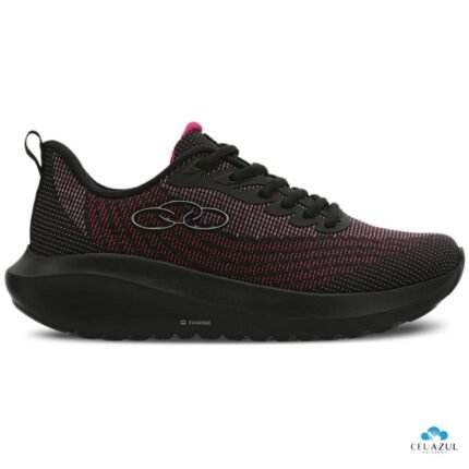 Tênis Feminino Olympikus Acqua Esportivo Treino Academia Original Conforto – Preto/Rosa, 37