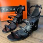 Sandália Feminina Ramarim Verniz Salto Bloco Tiras Conforto Original - Imagem 6