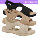 Sandália Comfortflex Calce Fácil Elástico Ortopédica Conforto Macia - Imagem 2