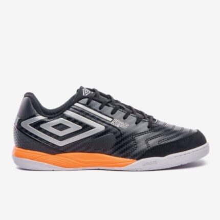 Chuteira Umbro Masculina Futsal Pro 5 Bump Club Original Performance – Preto Laranja, 37