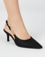 Scarpin Vizzano Feminino Slingback Bico Fino Salto Corrente Original - Imagem 4