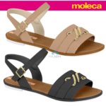 Sandália Moleca Feminina Rasteira Fivela Dourada Casual Conforto Original - Imagem 9