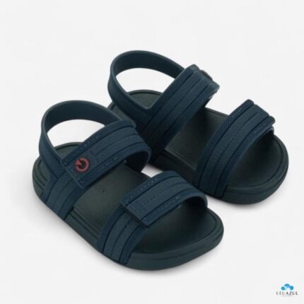 Sandália Menino Cartago Atlanta Baby Tiras Ajustáveis Velcro Conforto Original – Azul, 17/18