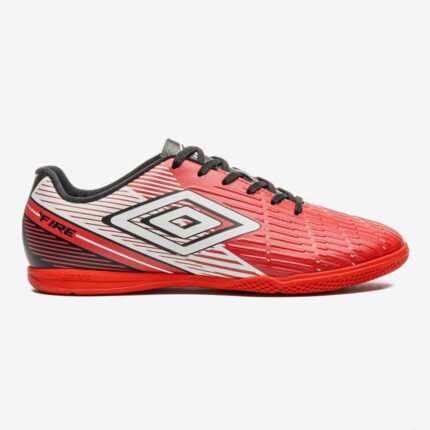 Chuteira Umbro Futsal Masculina Fire Quadra Indoor Conforto Original – Vermelho/ Preto, 37