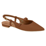 Sapato Feminino Vizzano Slingback Bico Fino Rasteiro Tira Conforto