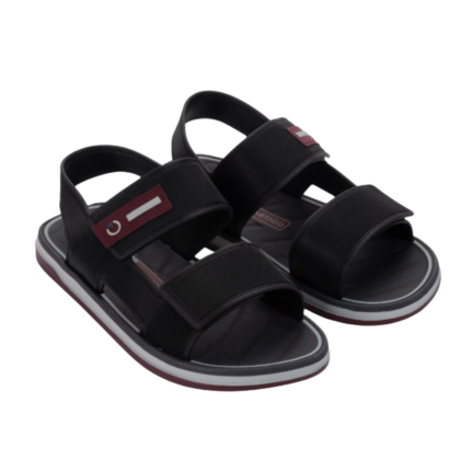 Sandália Cartago Malaga Sport Menino Tiras Ajustáveis Velcro Conforto Original – Cinza Preto, 26/27