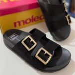 Papete Slide Moleca Feminino Duas Fivelas Camurça Conforto Casual - Imagem 8