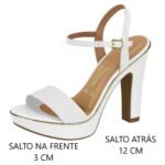 Sandália feminina Vizzano Salto Alto Meia Pata  Branco Casamento Promoção - Imagem 2