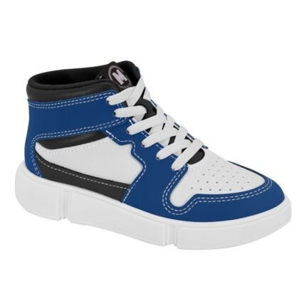 Tênis Molekinho Infantil Menino Cano Alto Casual Esportivo Original – Branco Azul, 27