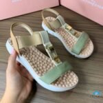 Sandália Feminina Modare Ortopédica Fivela Dourada Elástico Ultraconforto - Imagem 9