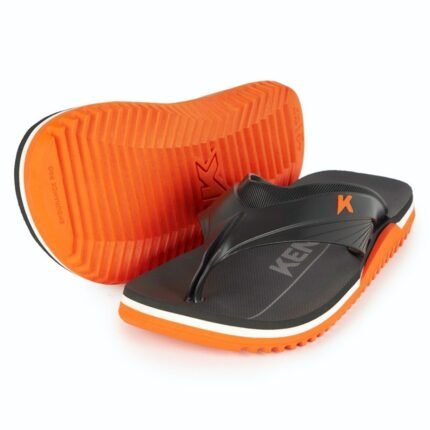Chinelo Kenner  NK6 Flux Pro Masculino Dedo Piscina Conforto Original – Laranja/Preto, 38