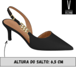 Scarpin Vizzano Feminino Slingback Bico Fino Salto Corrente Original - Imagem 6