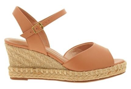Sandália Feminina Beira Rio Anabela Conforto Salto Corda Espadrille – Nude, 34